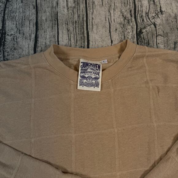 Jungmaven American Made Hemp Organic Cotton Crewneck Sweatshirt Womens L Tan USA - Picture 3 of 9